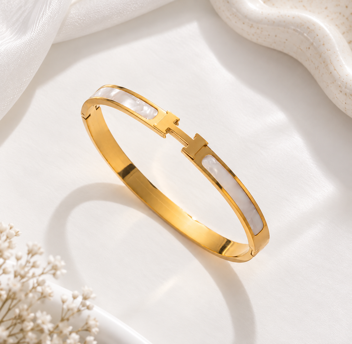 PREORDER H bangle marbled bracelet