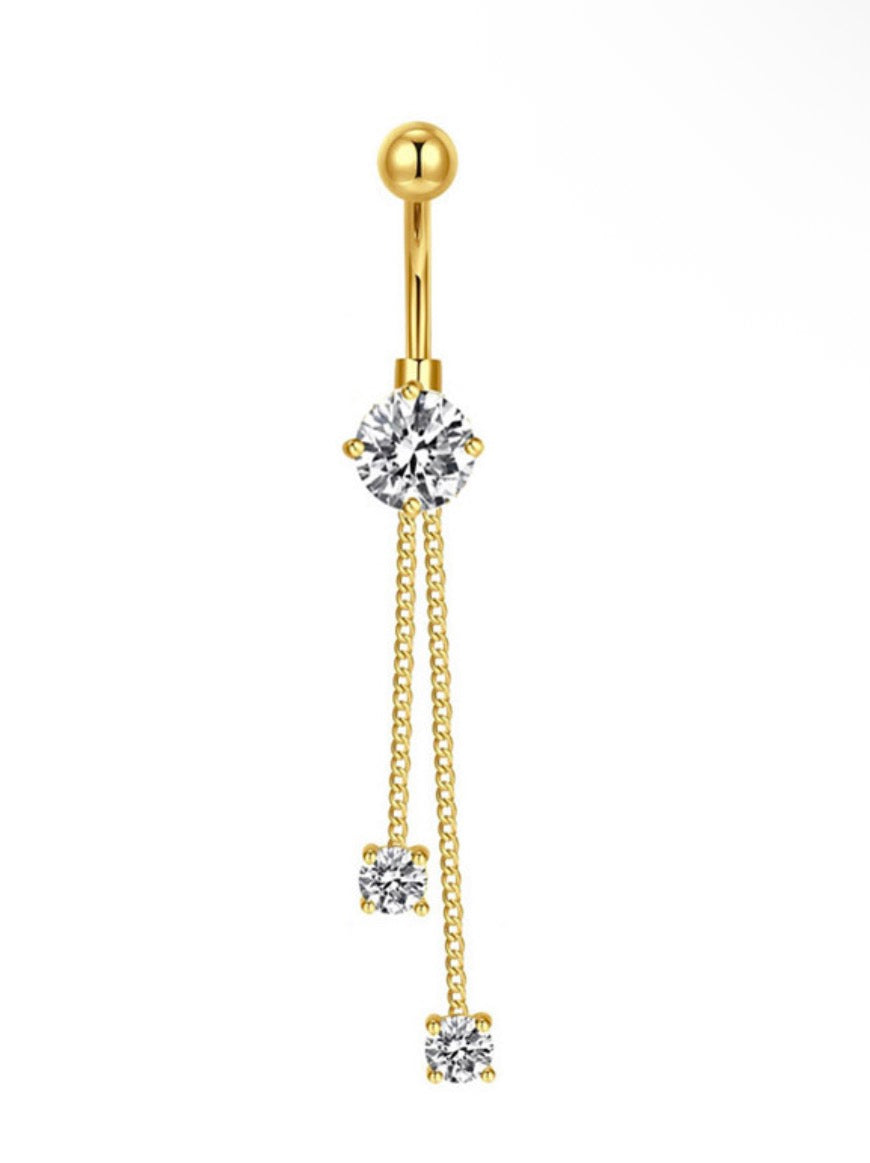 gold belly piercing