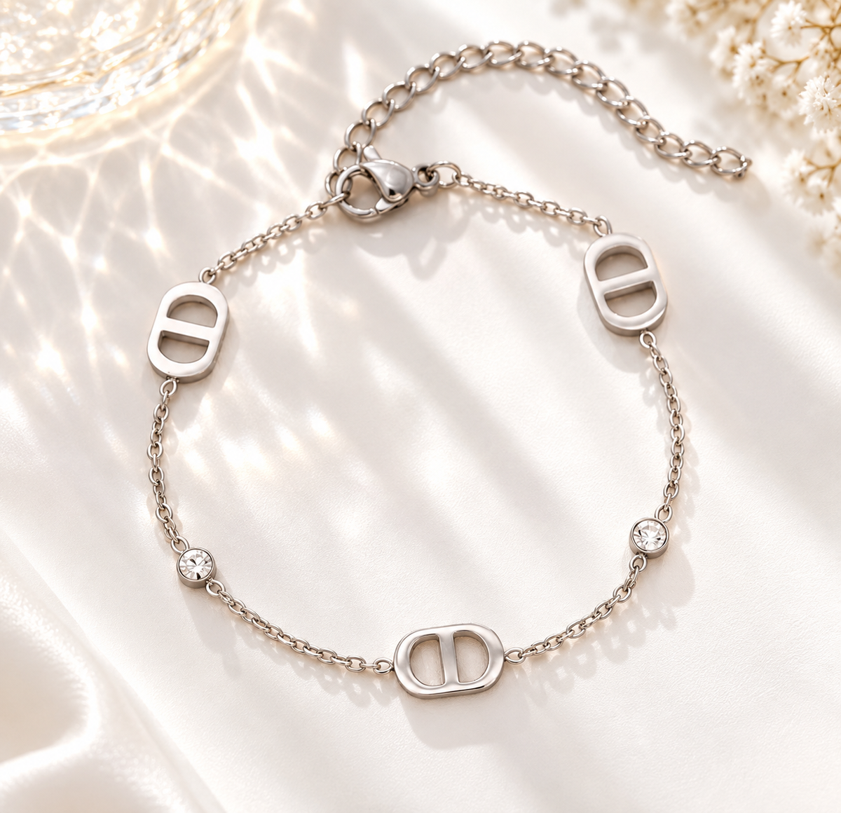 silver diamond bracelet