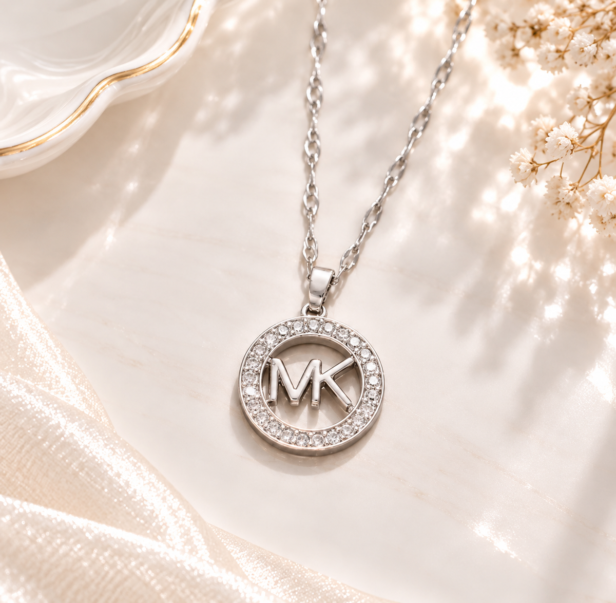 MK silver necklace