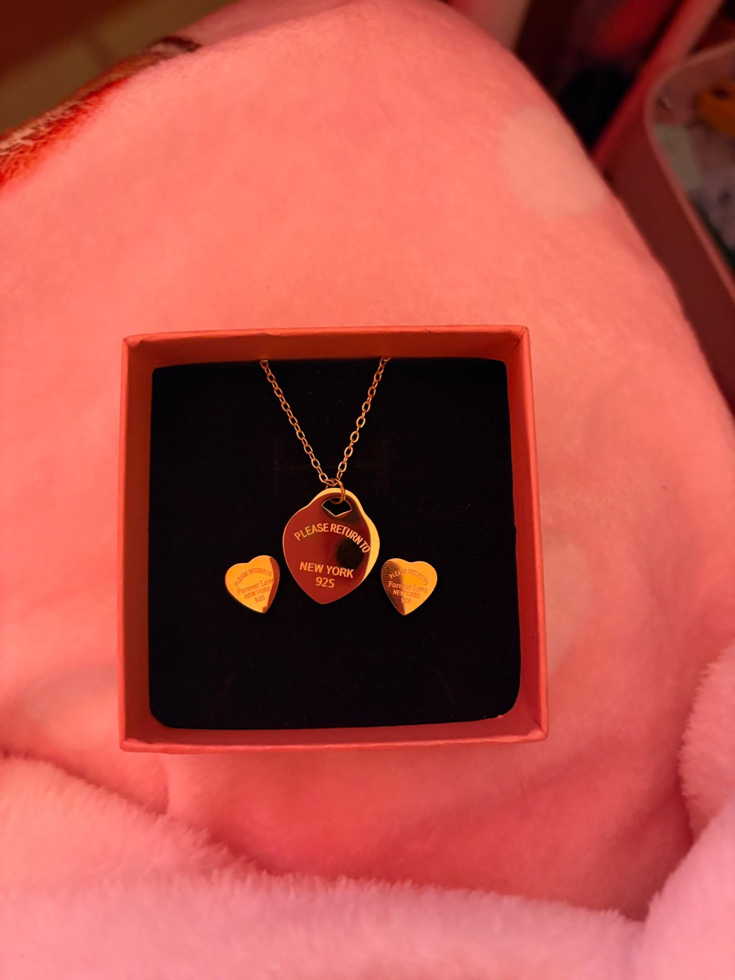 gold or silver necklace and earrings