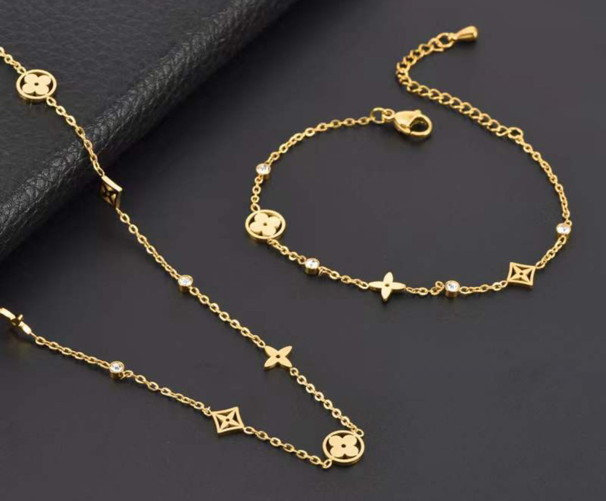 18k gold steel titanium bracelet