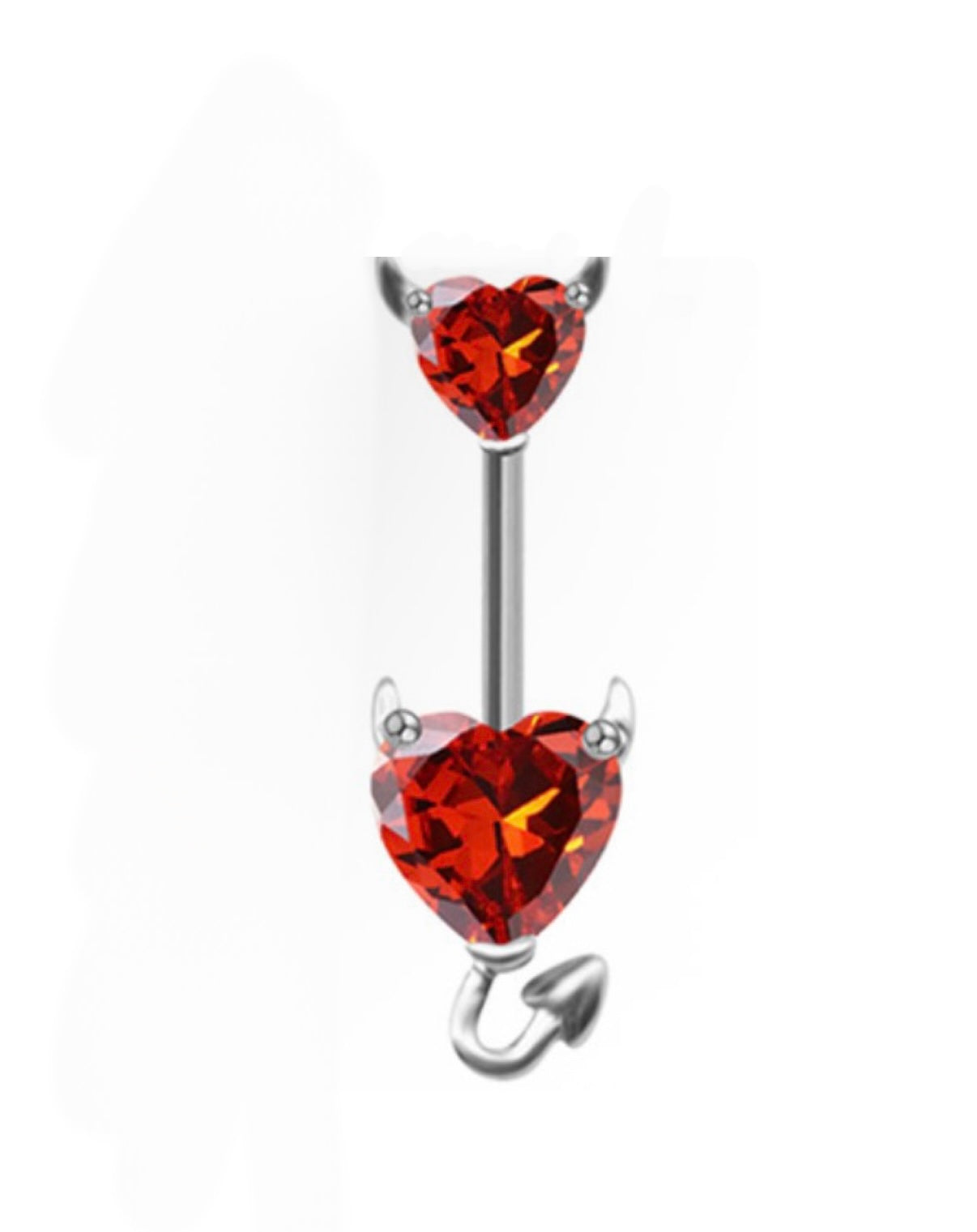 red and silver belly piercing