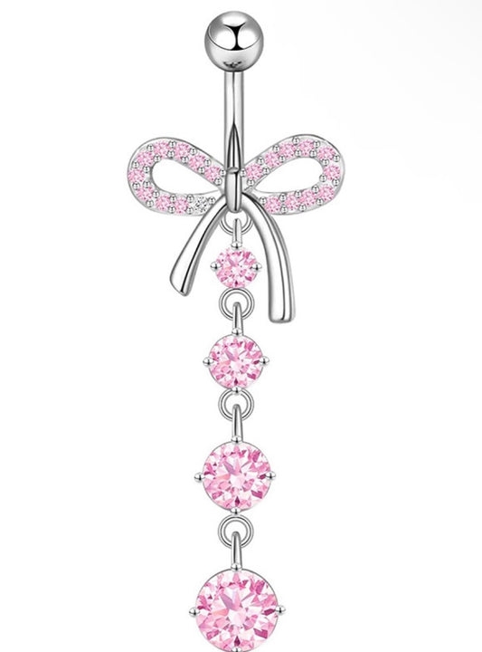 pink belly bow piercing