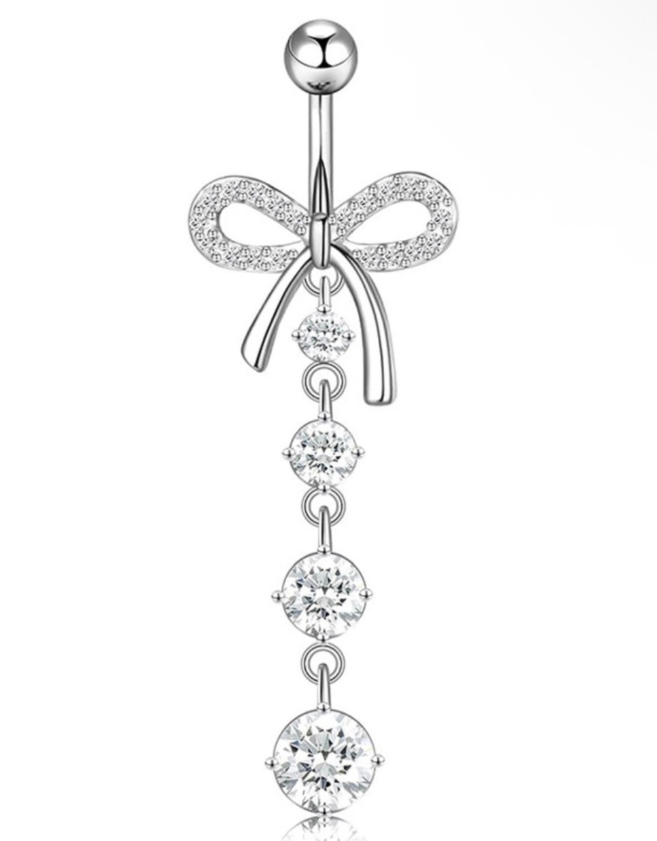silver bow belly piercing
