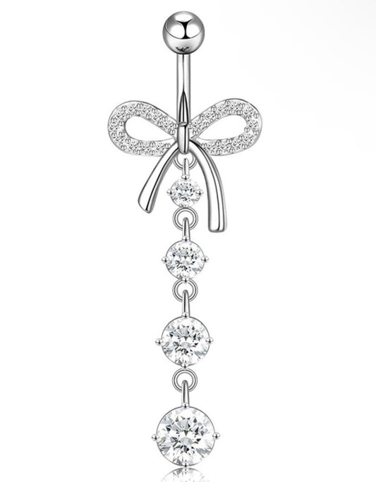 silver bow belly piercing