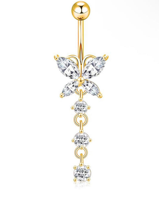 butterfly gold belly piercing