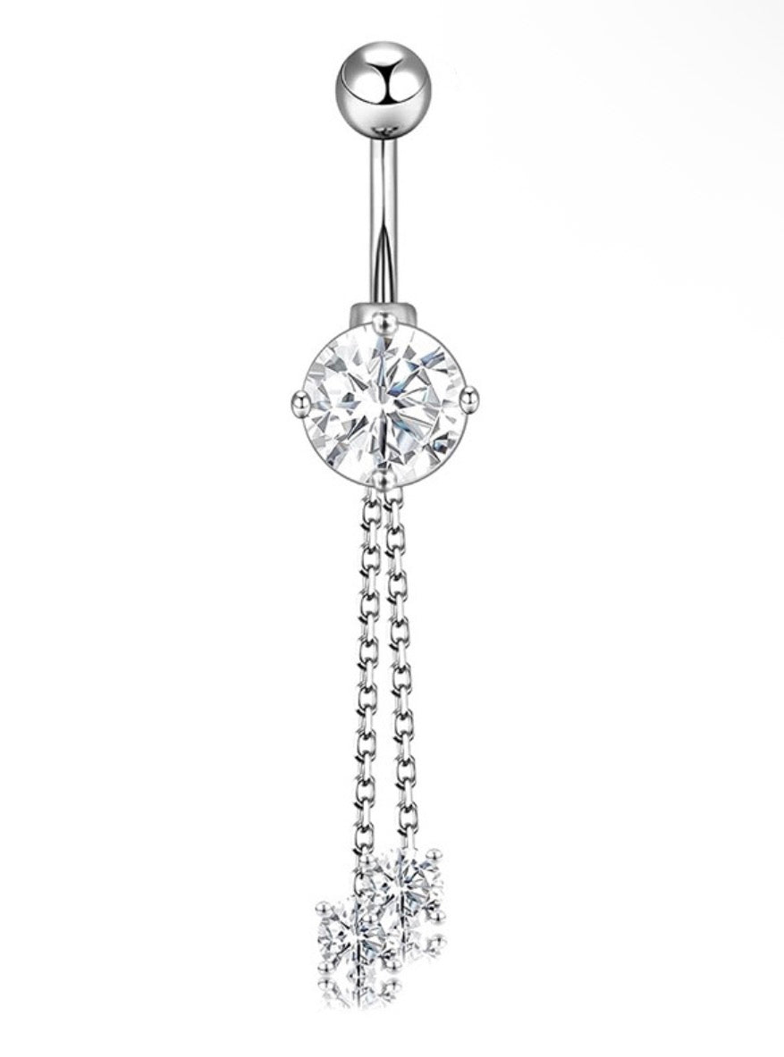 silver belly piercing