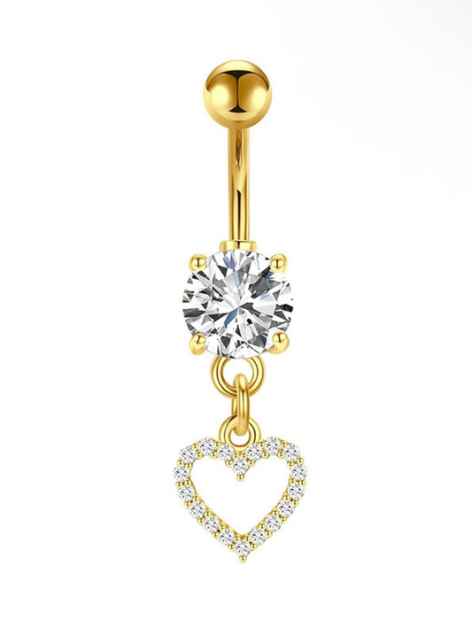 gold heart belly piercing