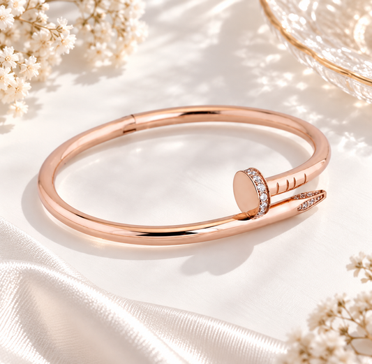 rose gold pin bangle bracelet