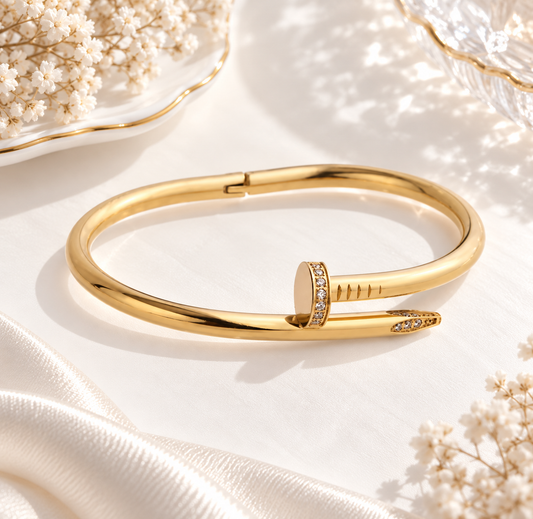gold pin bangle bracelet