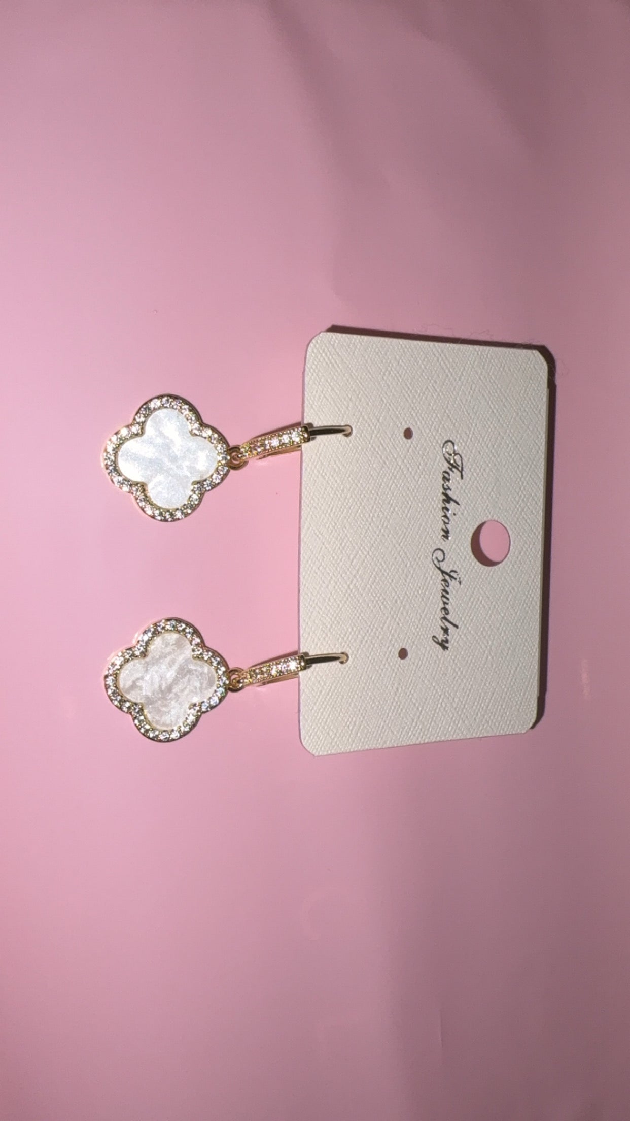 Clover 18k gold steel titanium earrings