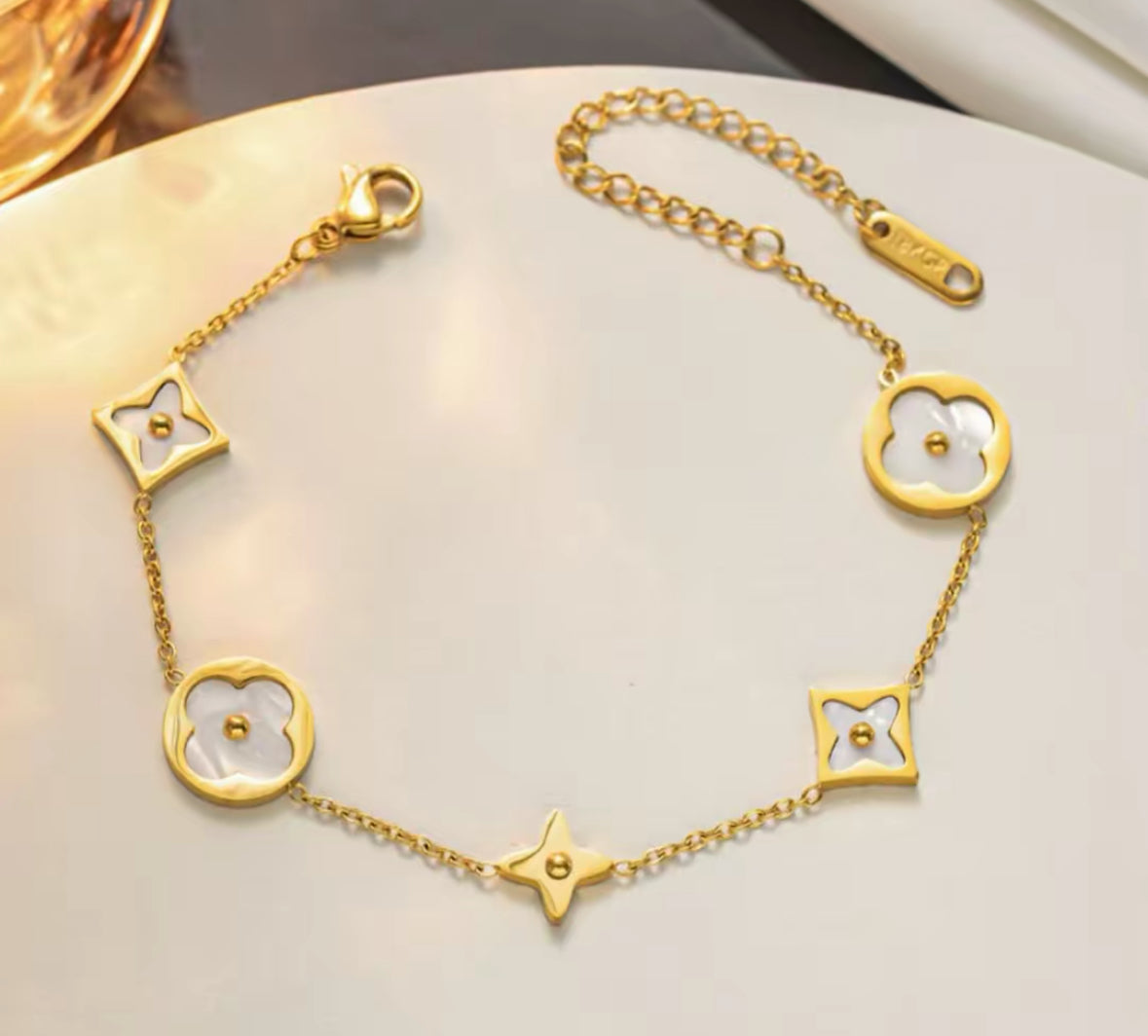 18k gold steel titanium bracelet